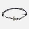Rood-blauwe zilveren ankerarmband kai