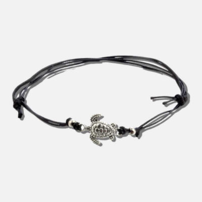 Rood-blauwe zilveren ankerarmband kai