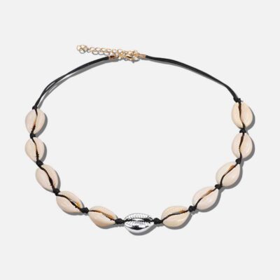 Facettenketting met zwarte haaientand