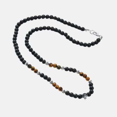 Zilveren ketting met blauwe golf