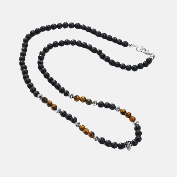 Zilveren ketting met blauwe golf